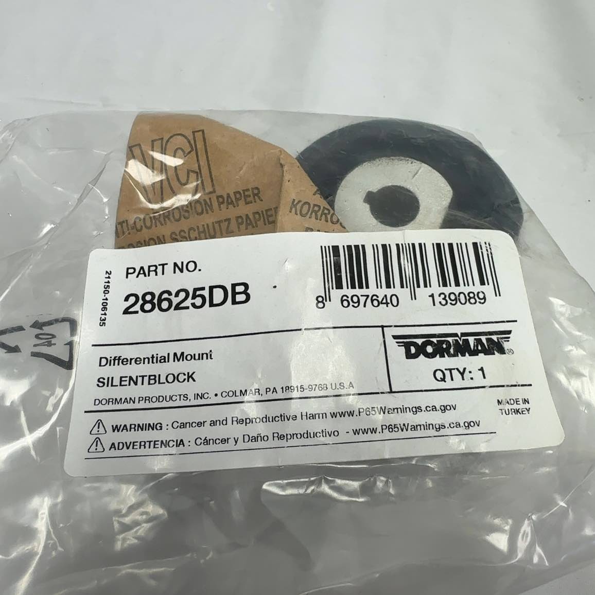 DORMAN 905-405 Front Differential Mount Rubber Steel Bushing fits Jeep 2005-2010