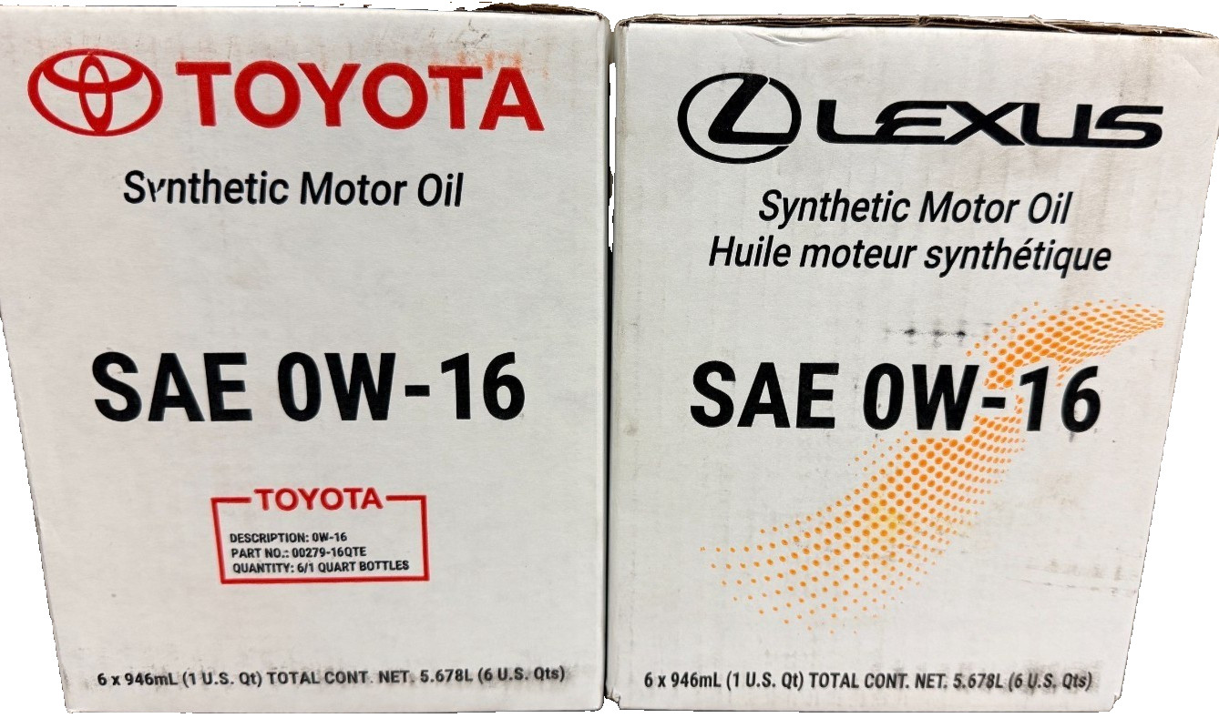 LEXUS/TOYOTA MOTOR OIL 0W-16 6 QTS IN A CASE 00279-16QTE-01T