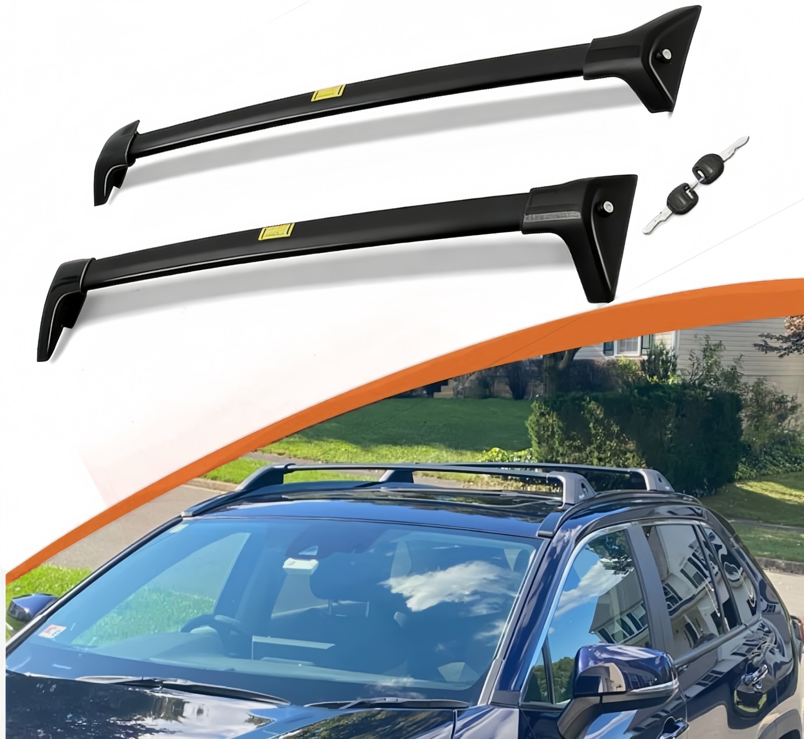 2PCS Lockable Heavy Duty Roof Rack Cross Bar For Toyota RAV4 2019-2024 2025