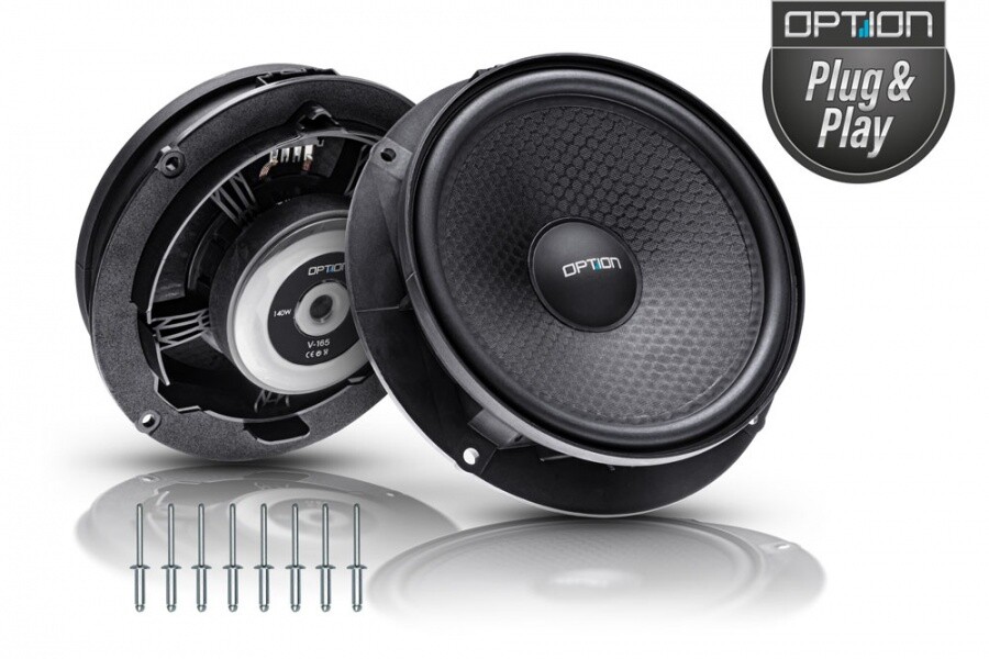 OPTION Air V-165 Bass Kickbass Replacement Woofer for VW Door Speakers 16.5 cm
