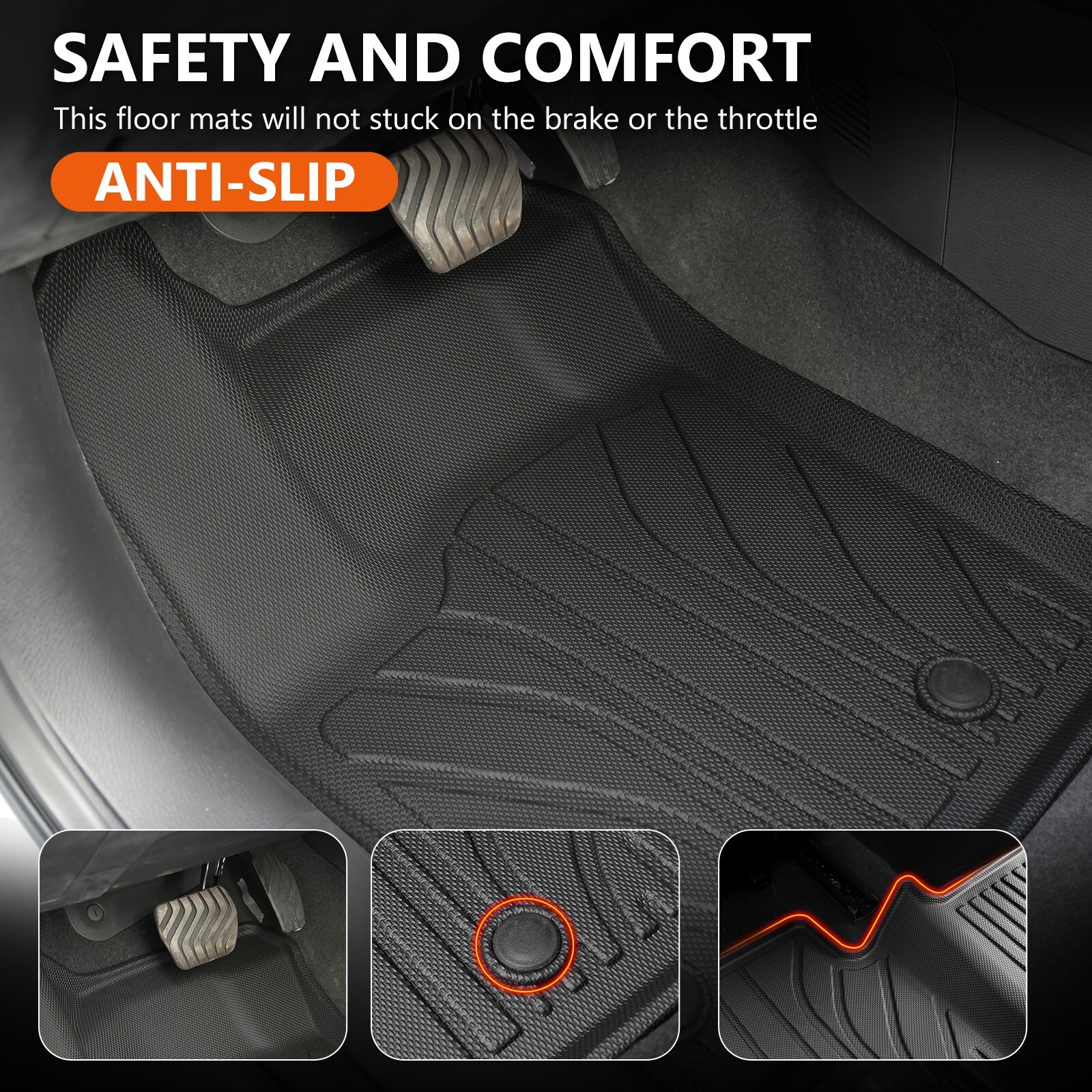 Floor Mats Cargo Trunk Liner Back Seat For 2022-2024 Mitsubishi Outlander 7-Seat