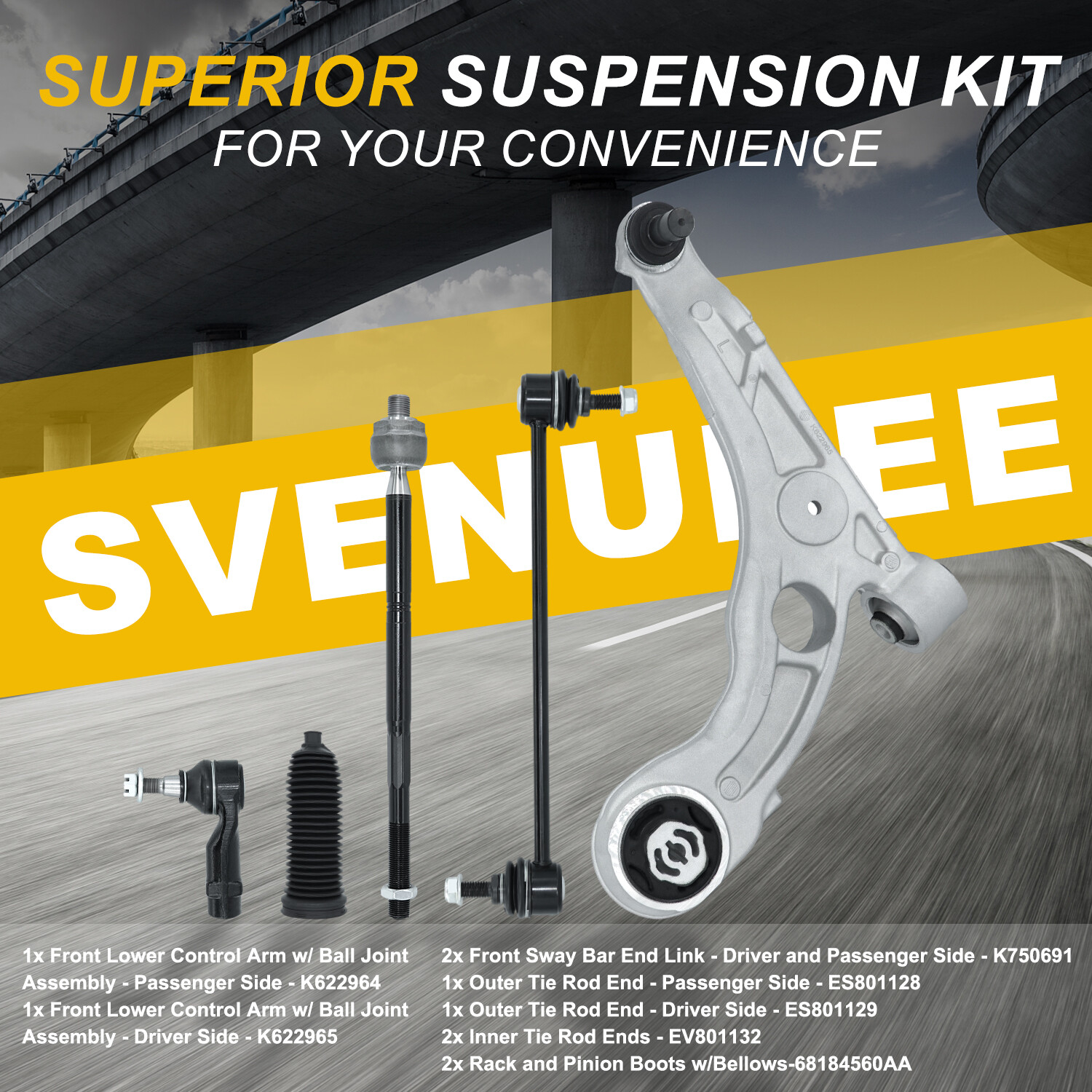 New (10) Front Lower Control Arms w/Ball Joint Sway Bar Links for 2013-2017 Dart