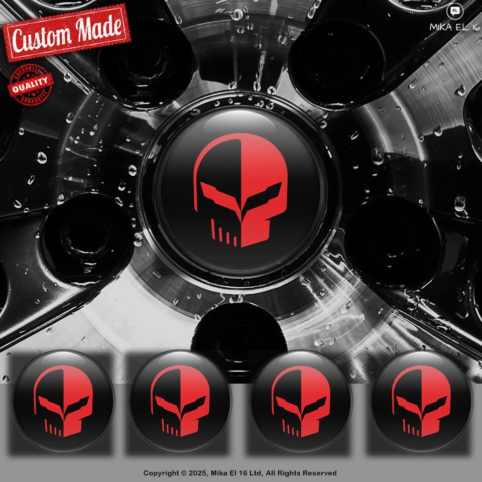Corvette Jake Decals Set of 4 3D Gel Silicone Center Wheel Caps Stickers