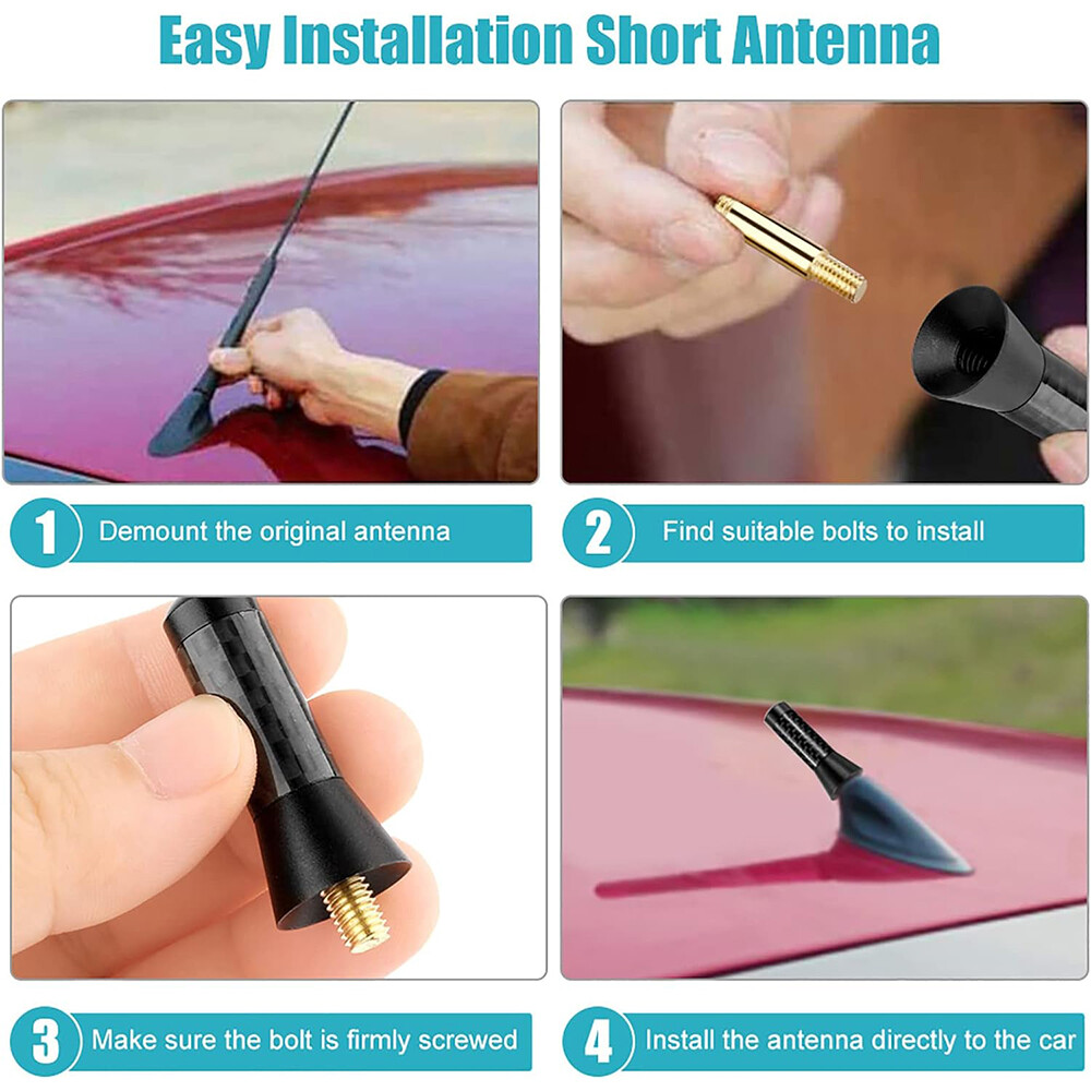 For Pontiac Firebird Carbon 1.4″ Antenna Bee Sting Aerial AM/FM Radio Mast Kit