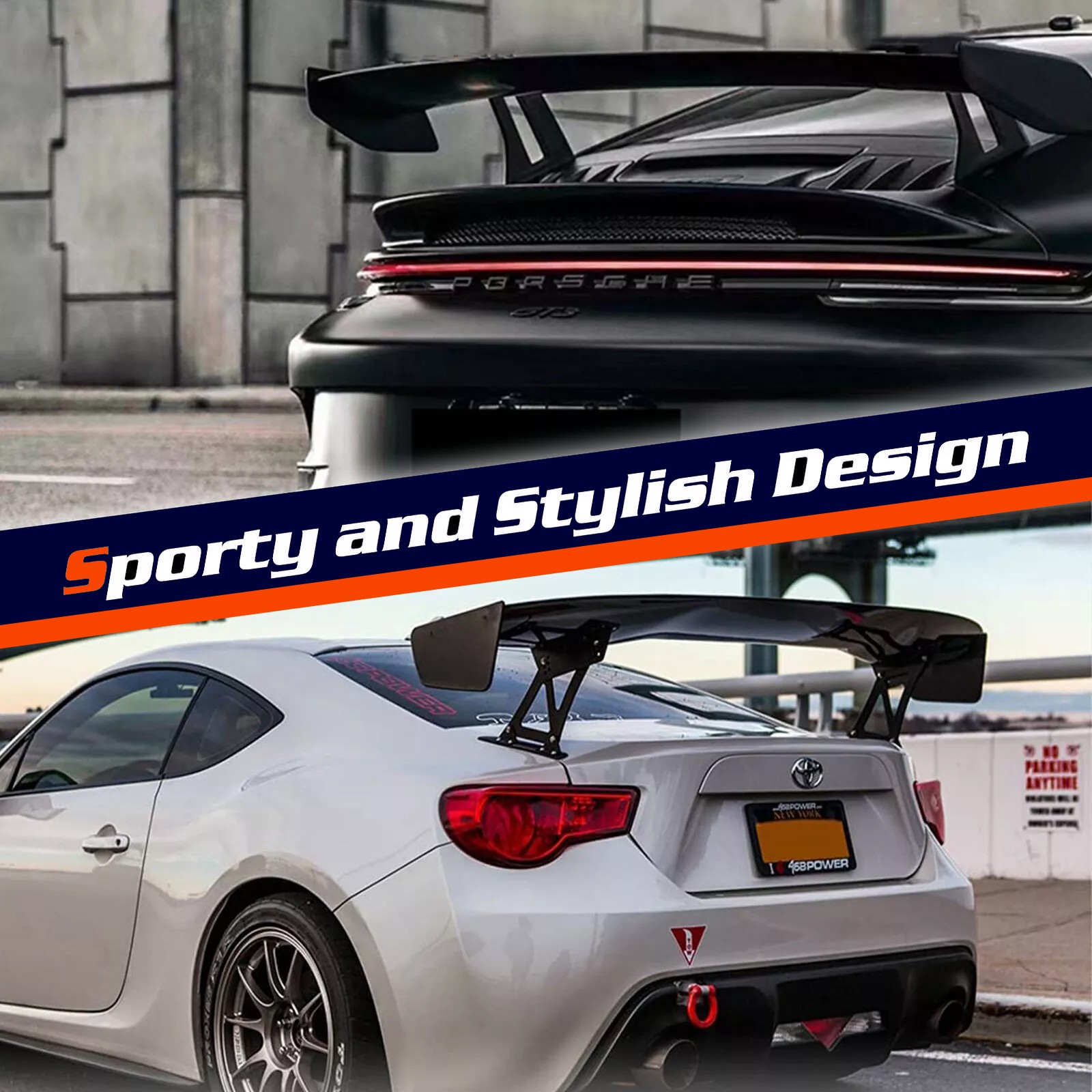 Universal 47 Inch GT Style Adjustable Rear Trunk Spoiler Wing Glossy Black – ABS