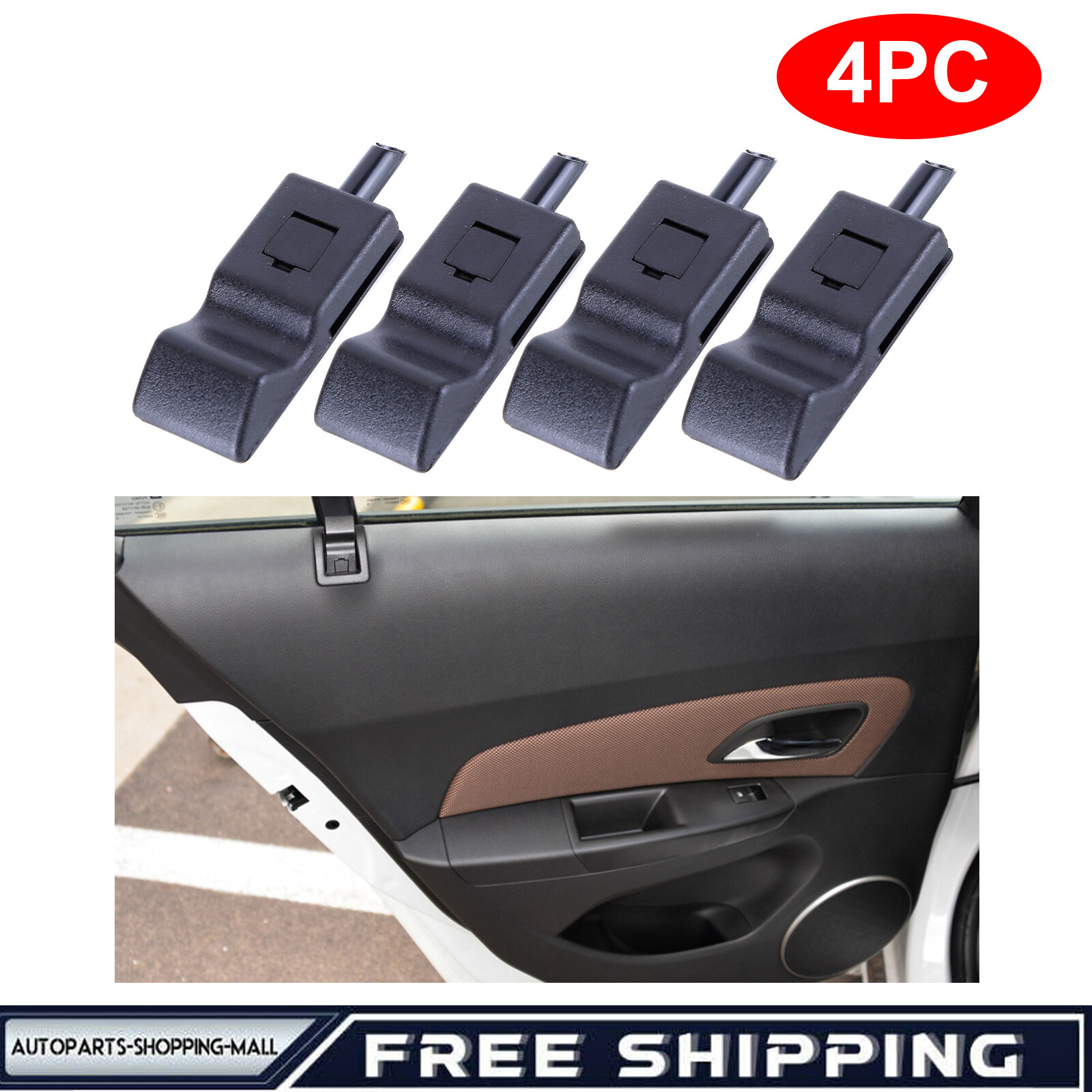 4PCS Door Lock Knob Front Rear Black For 2007-2013 Chevy/GMC Silverado/Sierra