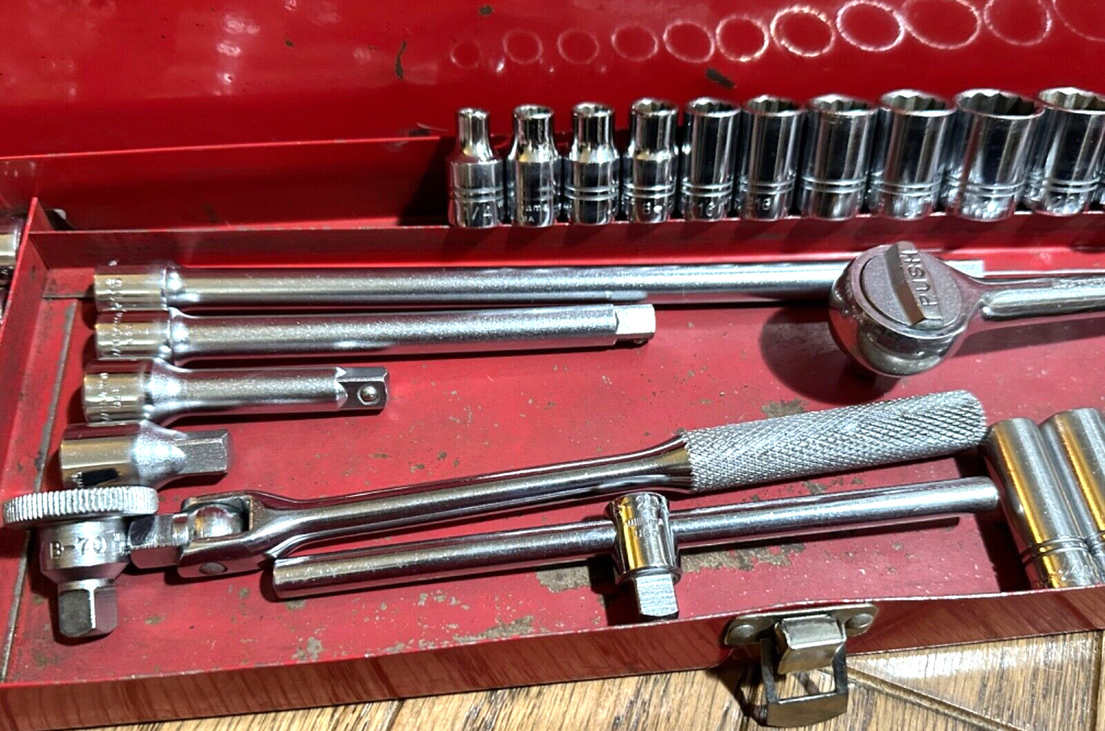 ?? Williams Tools 3/8 Socket Set General Service Extension Breaker Bar Lot Box