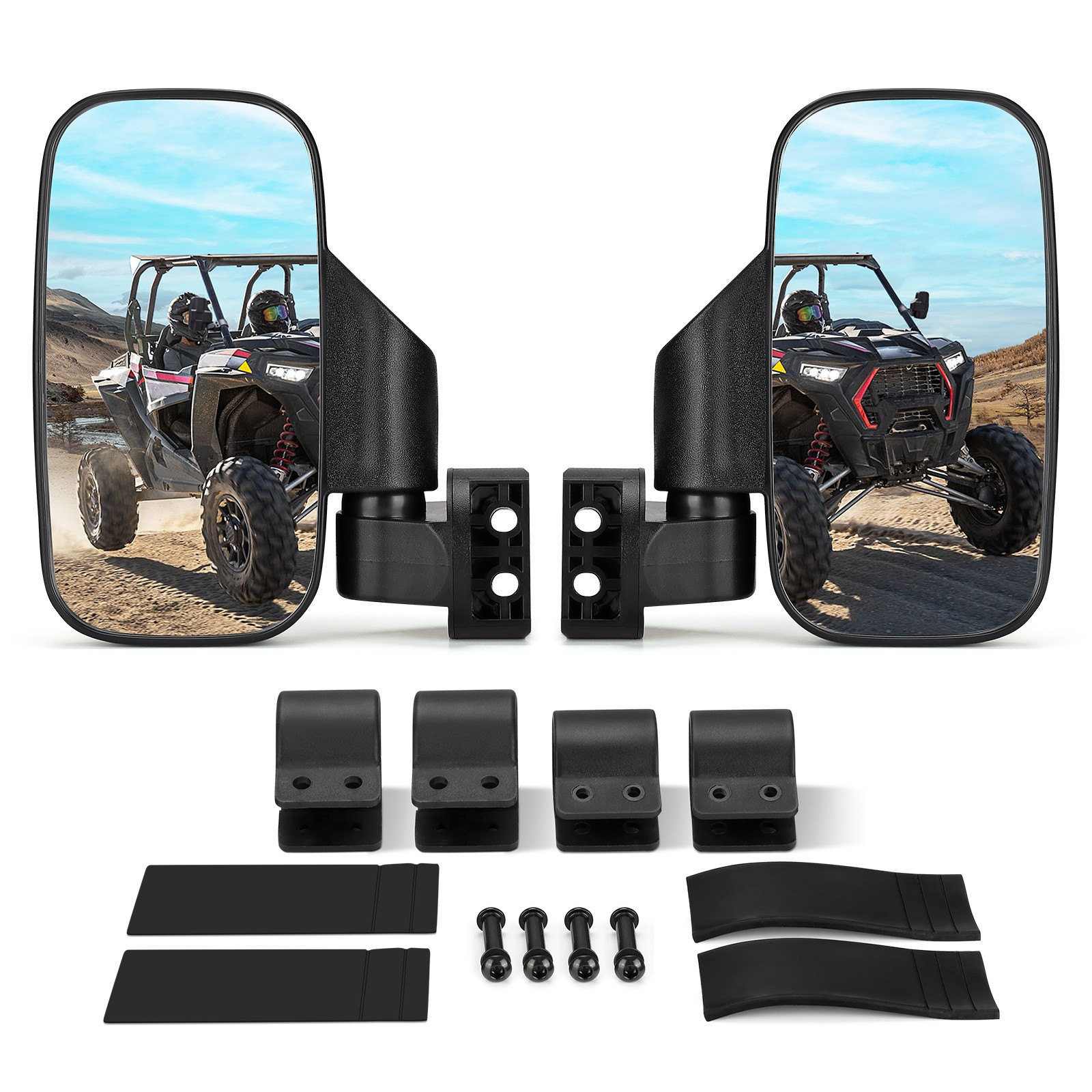 UTV Rear View Side Mirrors Set For Polaris RZR XP 570 800 900 1000 Crew Ranger