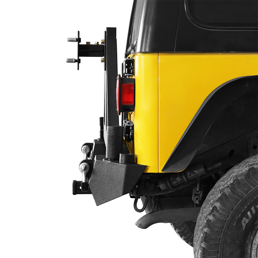 Rear Bumper w/ Tire Carrier & 2″ Hitch Receiver For 1997-2006 Jeep Wrangler TJ