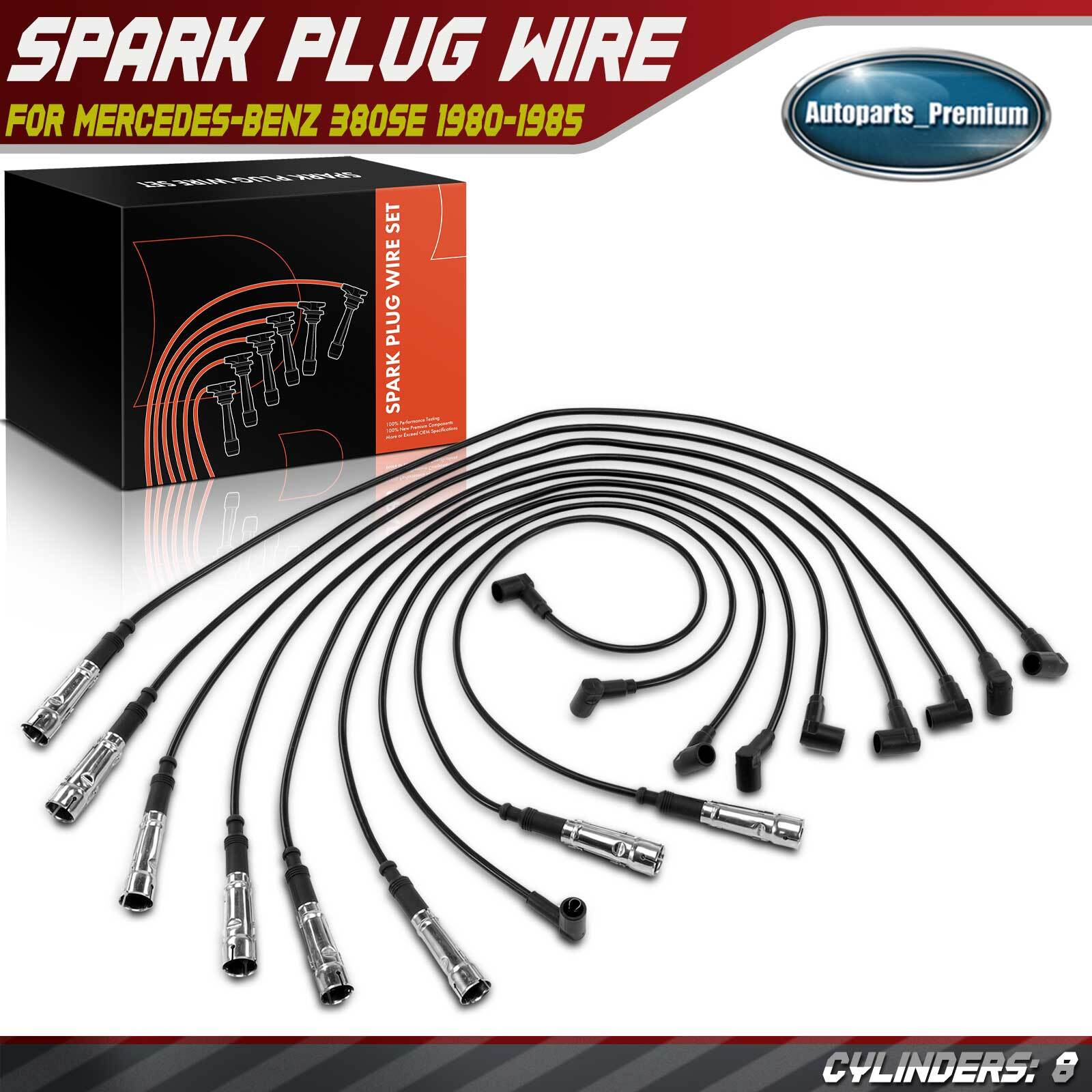 9x Spark Plug Wire Sets for Mercedes-Benz 380SE 1980-1985 380SL 500SEC 500 SL