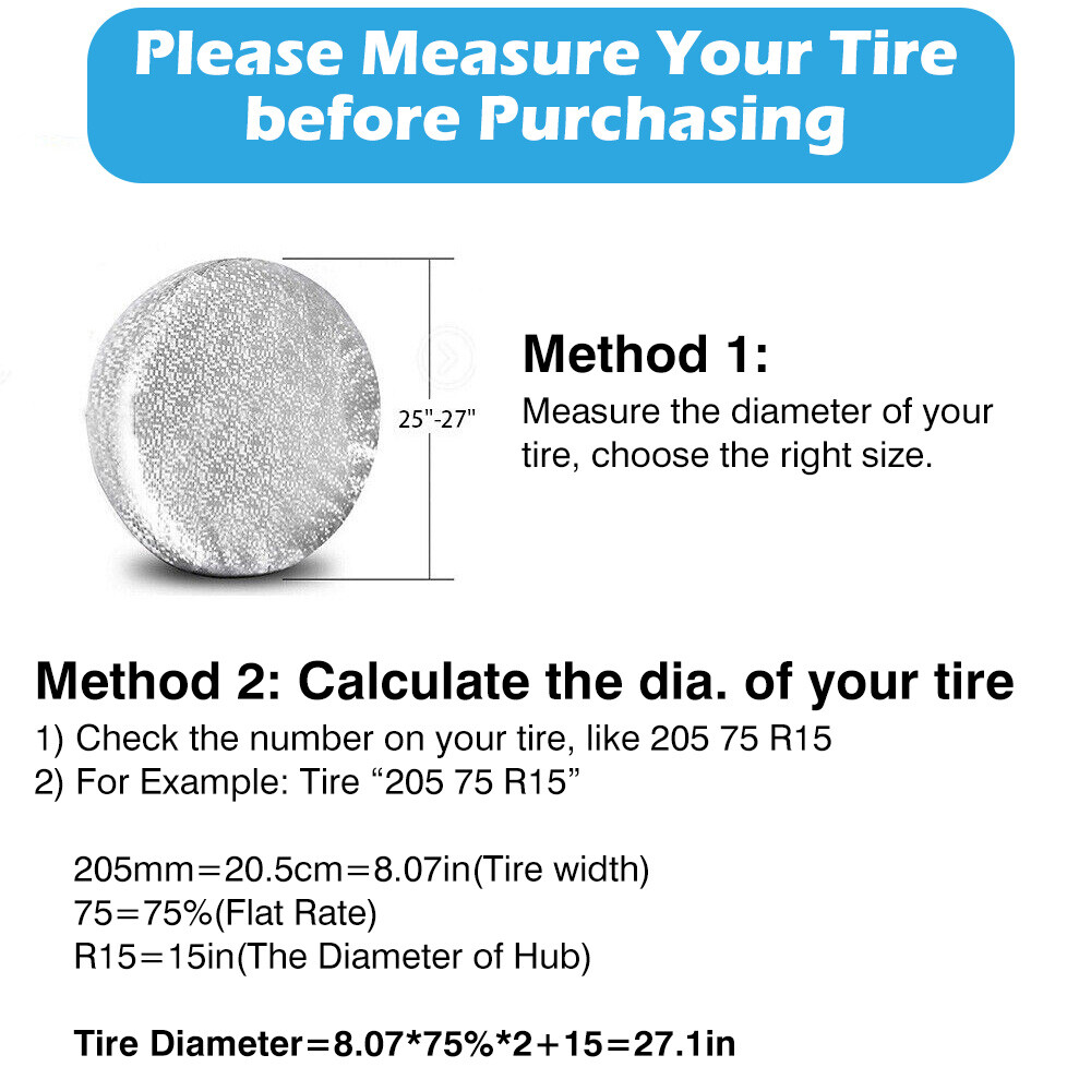 25- 27″ Waterproof Wheel Tire Covers Sun Protector for Truck Car RV Trailer SUV