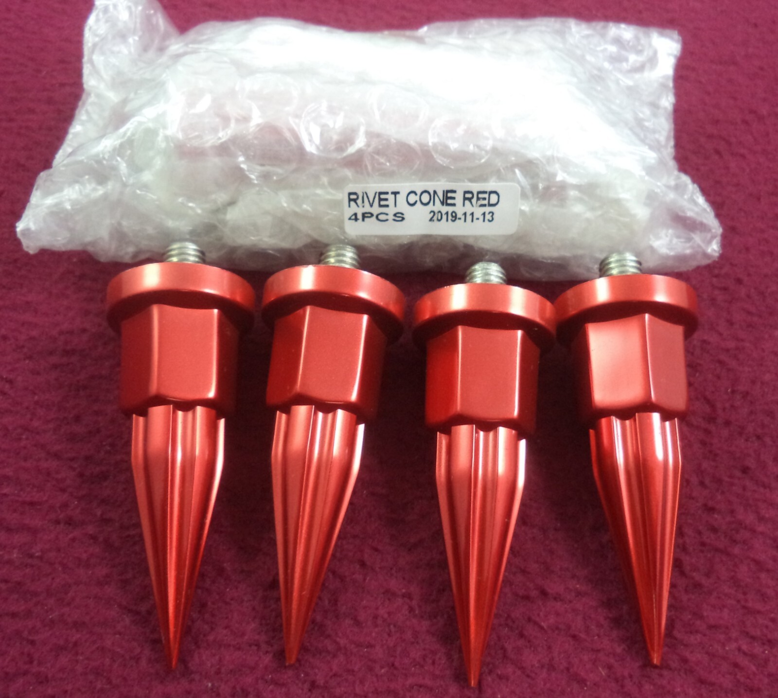 Ballistic Wheels Black/Red 963 Gladiator Custom Wheel Rivet Cone/Spikes Set of 8