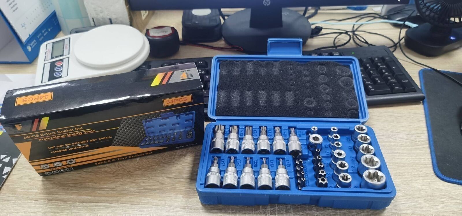 Security Bit Set T10 To T60 E-Series 3/8 Drive Ratchet Compatible Tools 34 Count