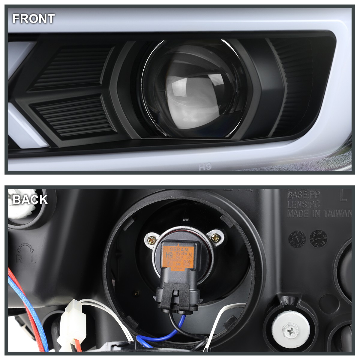 Fits Black 2016-2018 Chevy Camaro LED Sequential Signal Projector Headlights DRL