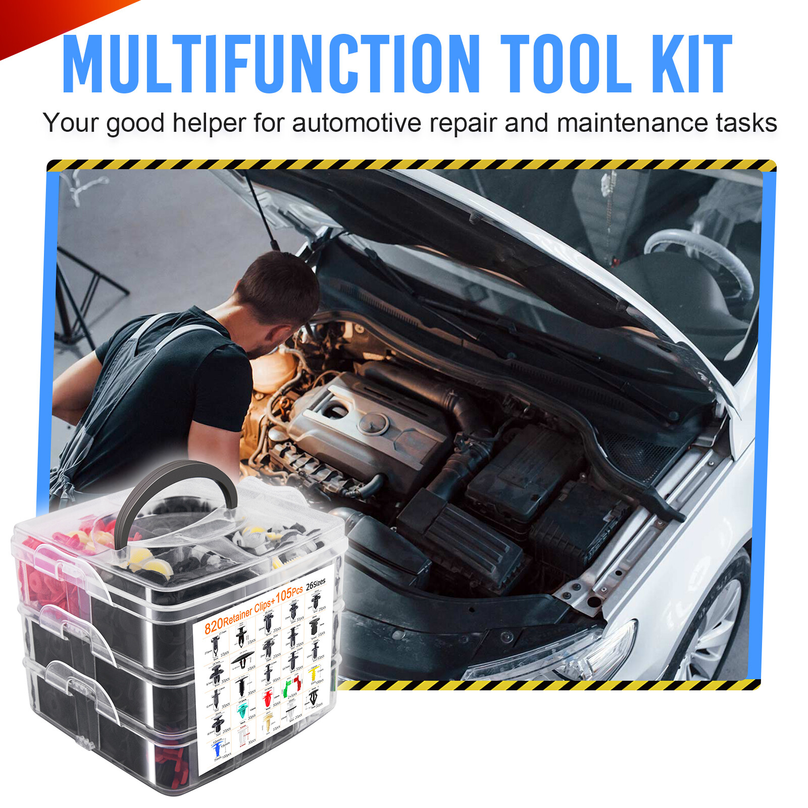 925Pcs Push Retainer Clips Kit Auto Body Door Fender Rivet Fastener Set
