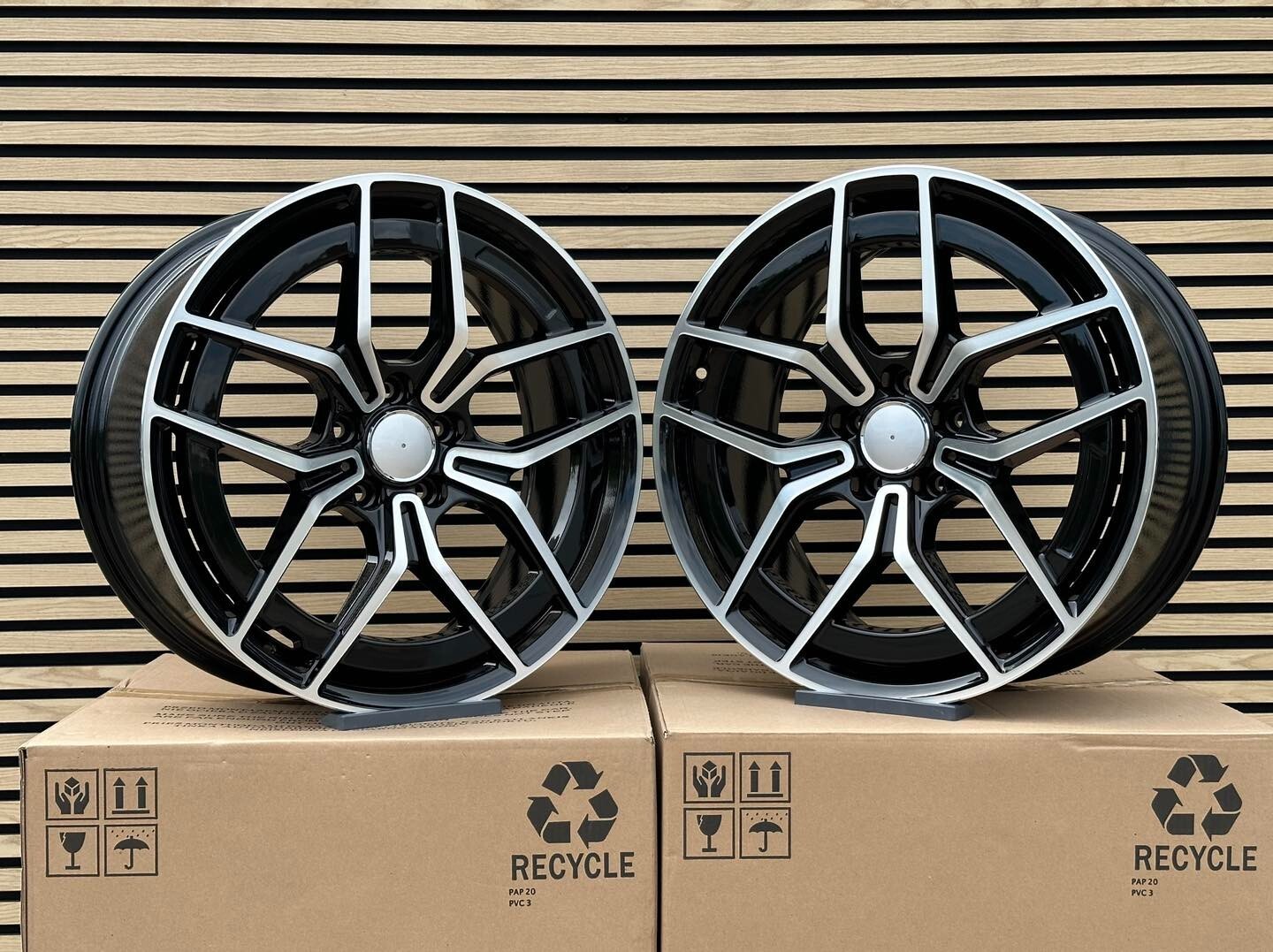 4X 19″ AMG 5 spoke star style wheels 8J + 9J fit for Mercedes C class 5×112