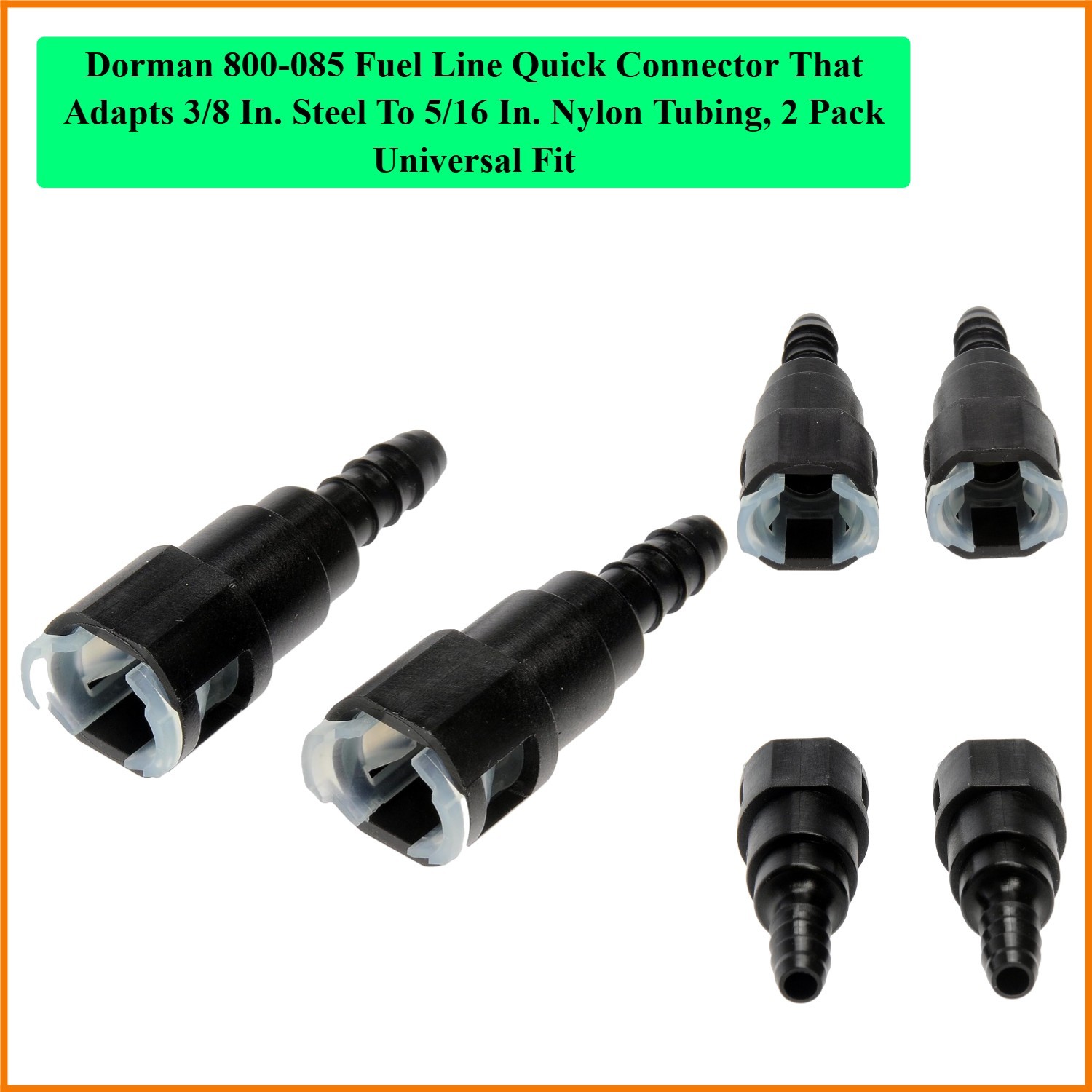 800-085 Fuel Line Quick Connector That Adapts 3/8 In. Steel To 5/16 In. Nylon…
