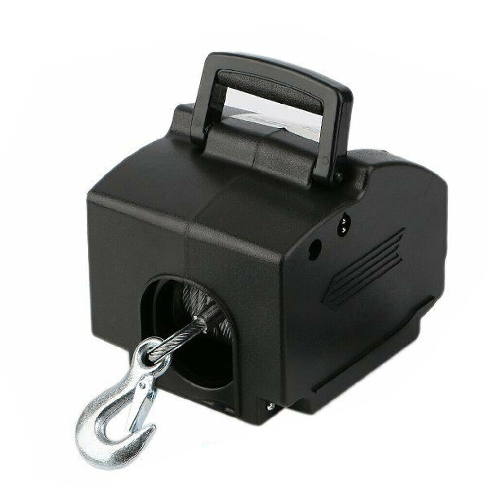 12V 300W Portable Electric Winch 2000LB Remote Towing Hitch Truck Trailer Boat!