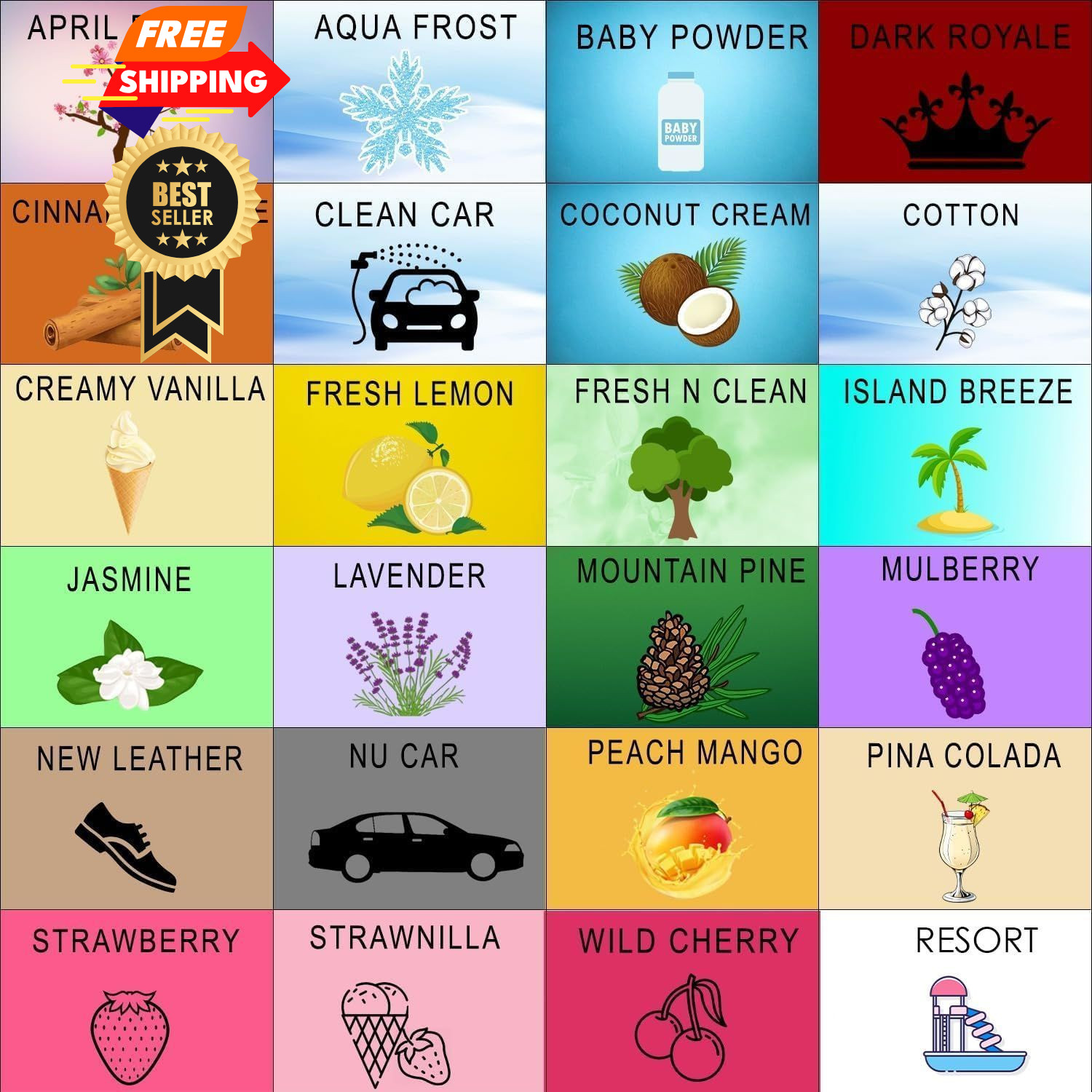 Wonder Wafers Air Freshener Variety Pack of 24 – 24 Count (Pack 1)