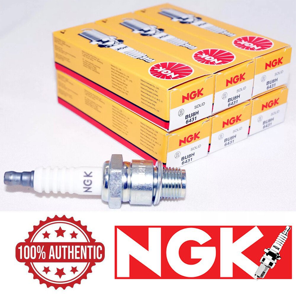 Set of 6 Spark Plugs Standard Nickel Core Gap 0.016 (0.4mm) NGK BU8H (6431)