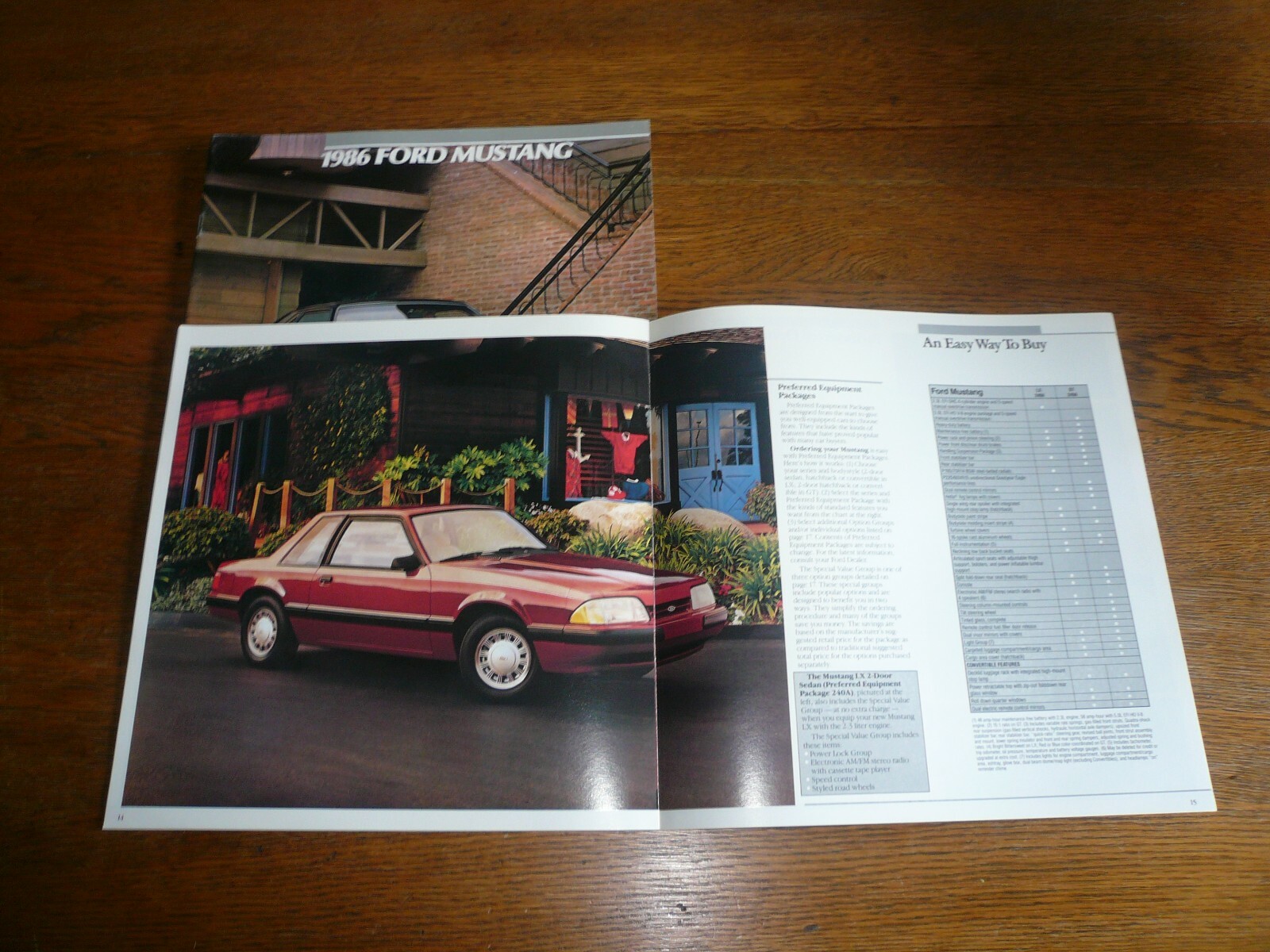 1986 and 1987 Ford Mustang Sales Brochure- Vintage- Two For One Price