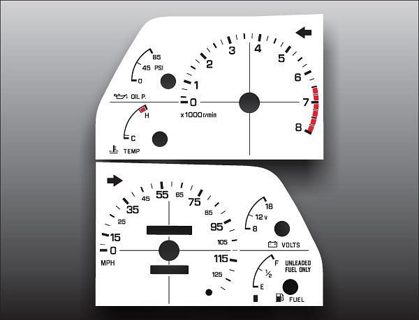 White Face Gauges for 1990-1992 Subaru Loyale Tach Analog