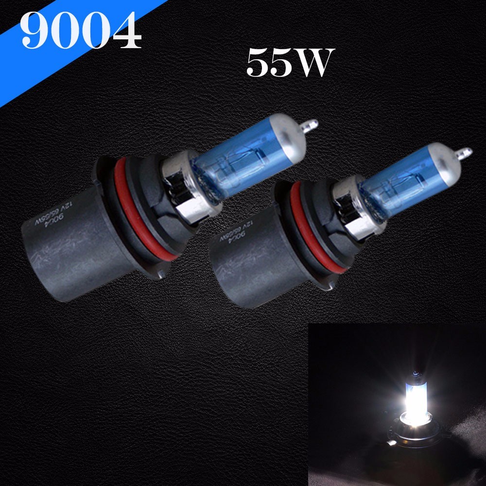 9004-HB1 Super White 55w Xenon Halogen Headlight 2x Light Bulb Hi/Low Beam