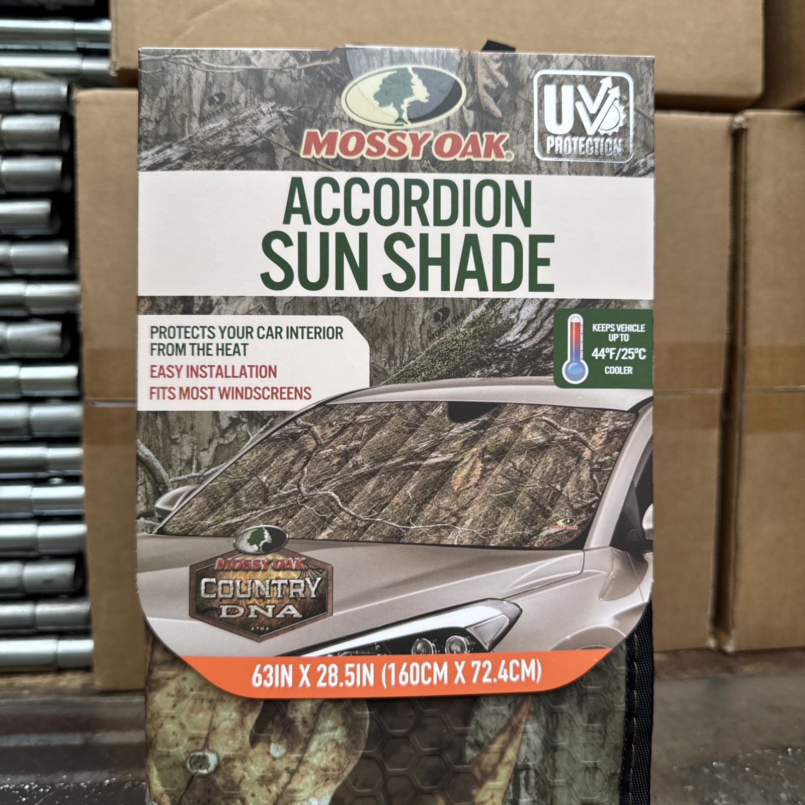 Mossy Oak COUNTRY DNA Camo Auto Accordion Sun Shade Universal Fit 63”x28.5”
