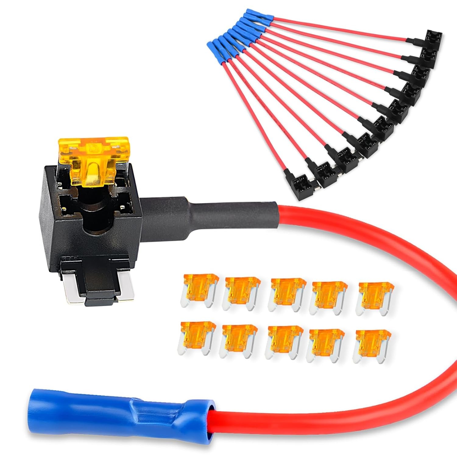 10Set 12V Car Add A Circuit Fuse Taps Adapter Kit Standard Mini Fuse 5Amp
