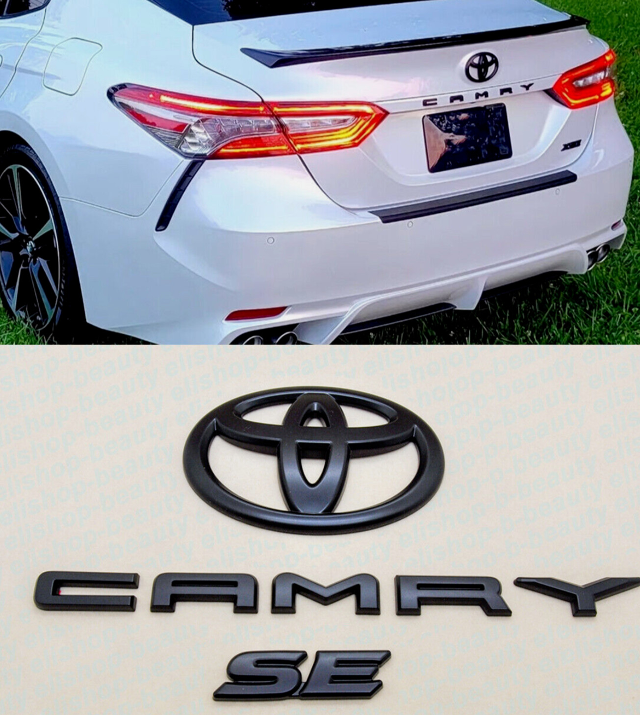NEW 3PS 2018-2023 TOYOTA CAMRY SE Gloss Black EMBLEM OVERLAY KIT PT948-03191-02