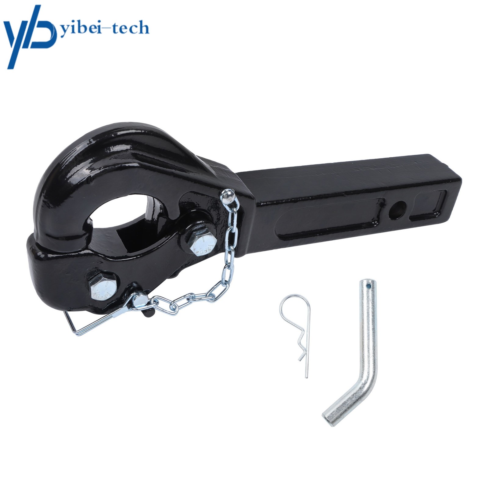 10 Ton Pintle Hitch For 2-1/2 In Lunette Ring For 2-Inch Receiver Hook 20000lbs