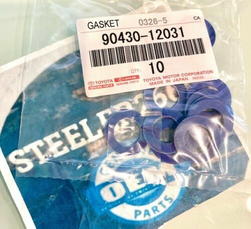 SET of 10 GENUINE TOYOTA LEXUS OIL DRAIN PLUG WASHER GASKET 90430-12031
