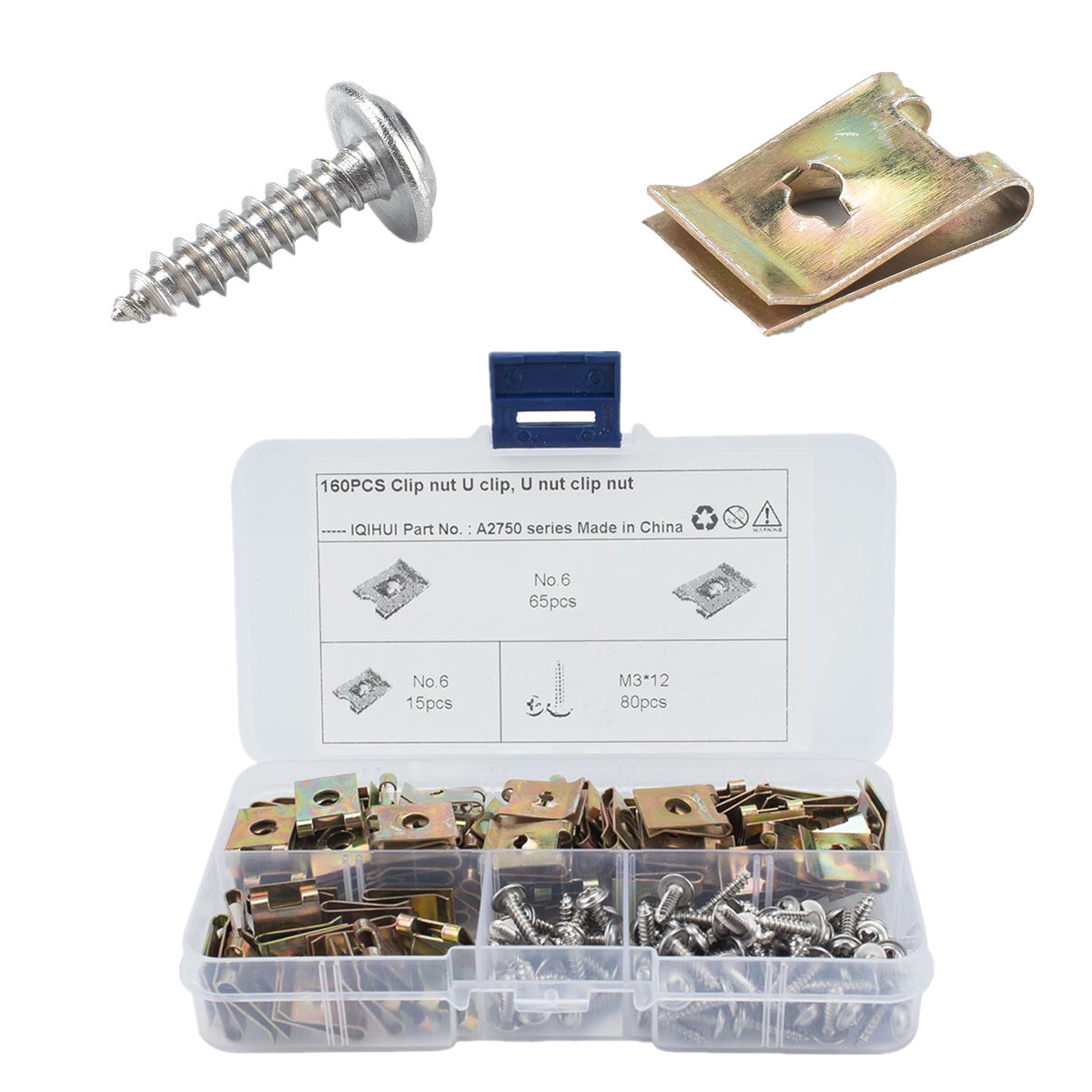 Fasteners U Nuts Self Tapping Screw Spire U Clips Car Interior Trim Panels M3*12