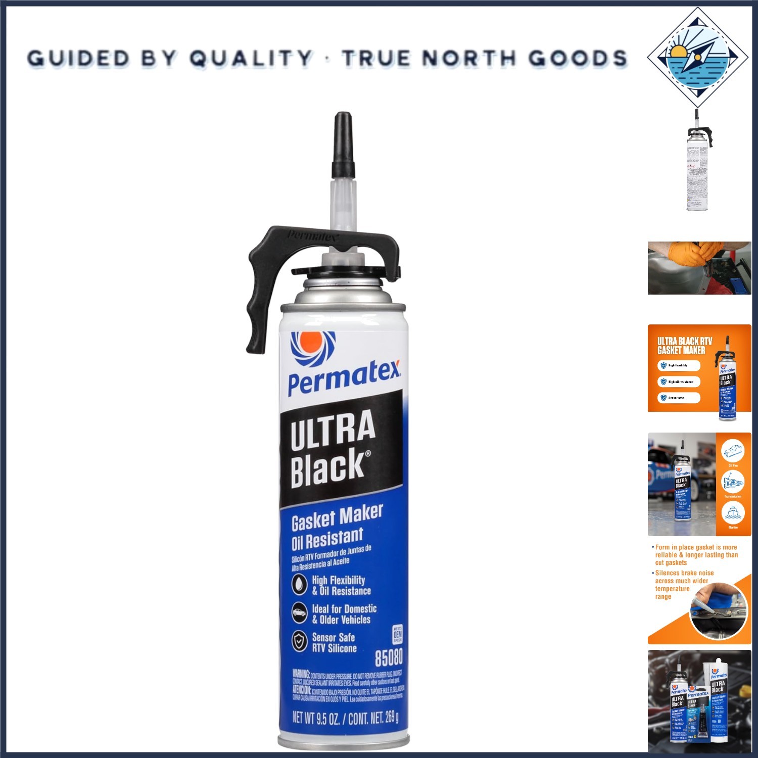 Permatex 85080 Ultra Black RTV Silicone Gasket Maker, Non-Corrosive & Flexible
