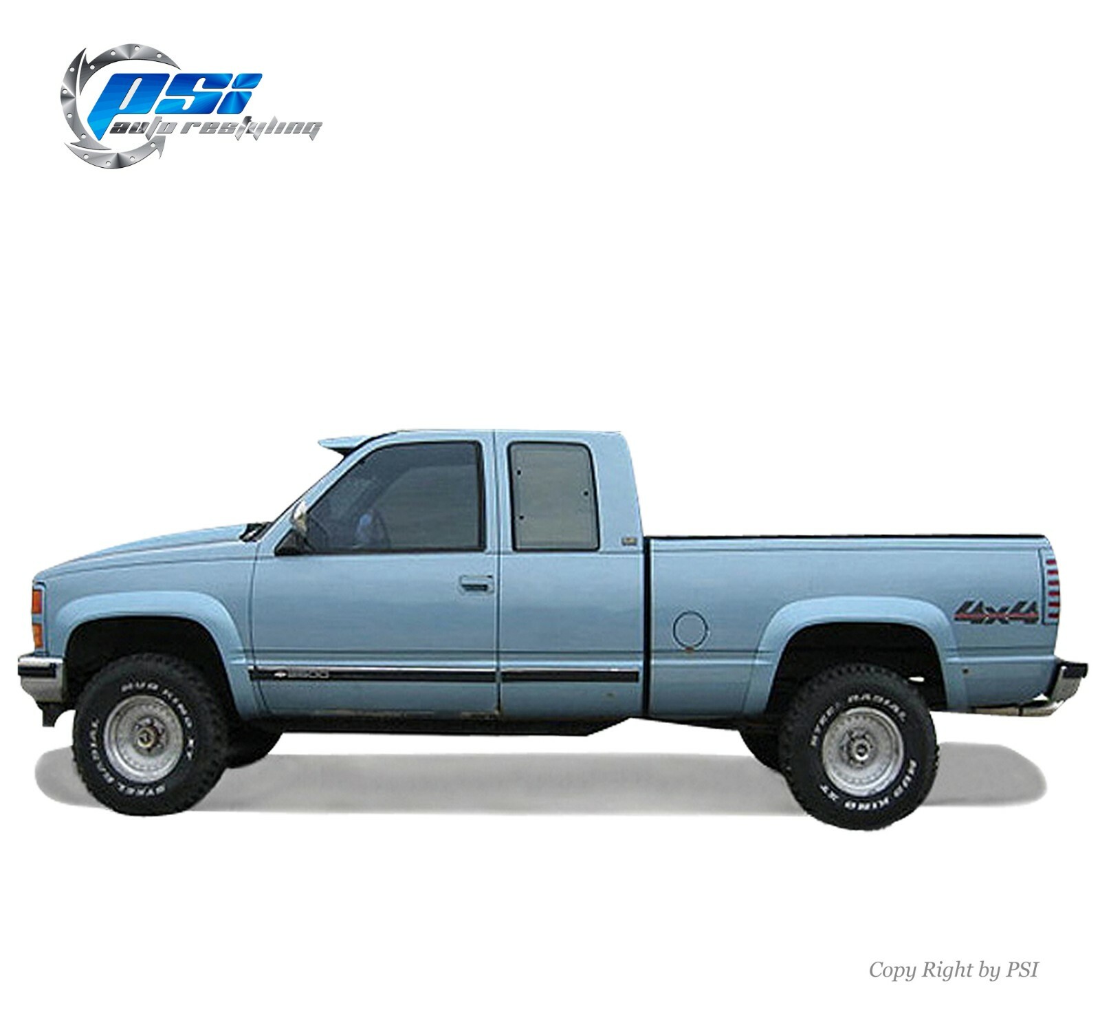 Rugged Fender Flares Paintable Finish Fits GMC Chevrolet C/K 1500 2500 3500