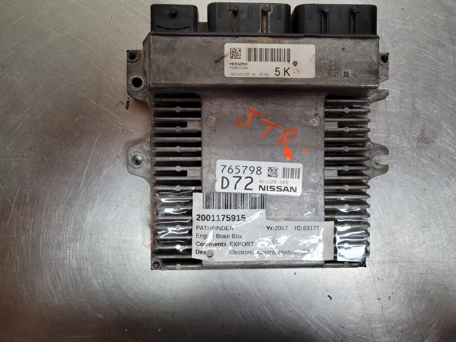 2017 Nissan Pathfinder QX60 3.7L Engine Control Module ECM ECU OEM NEC028-065 *J