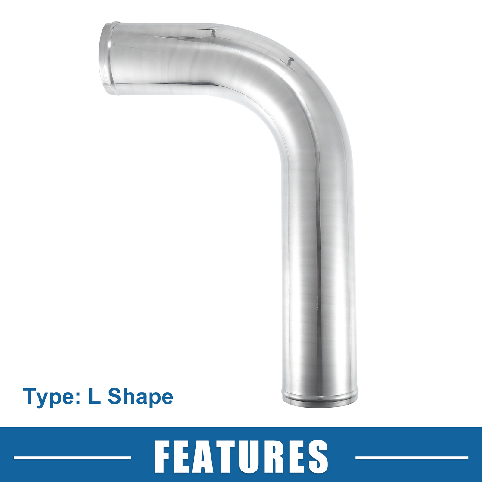 Single L Shape Bend Elbow Intercooler Pipe Intake 3″ OD 19.69″ Length Universal