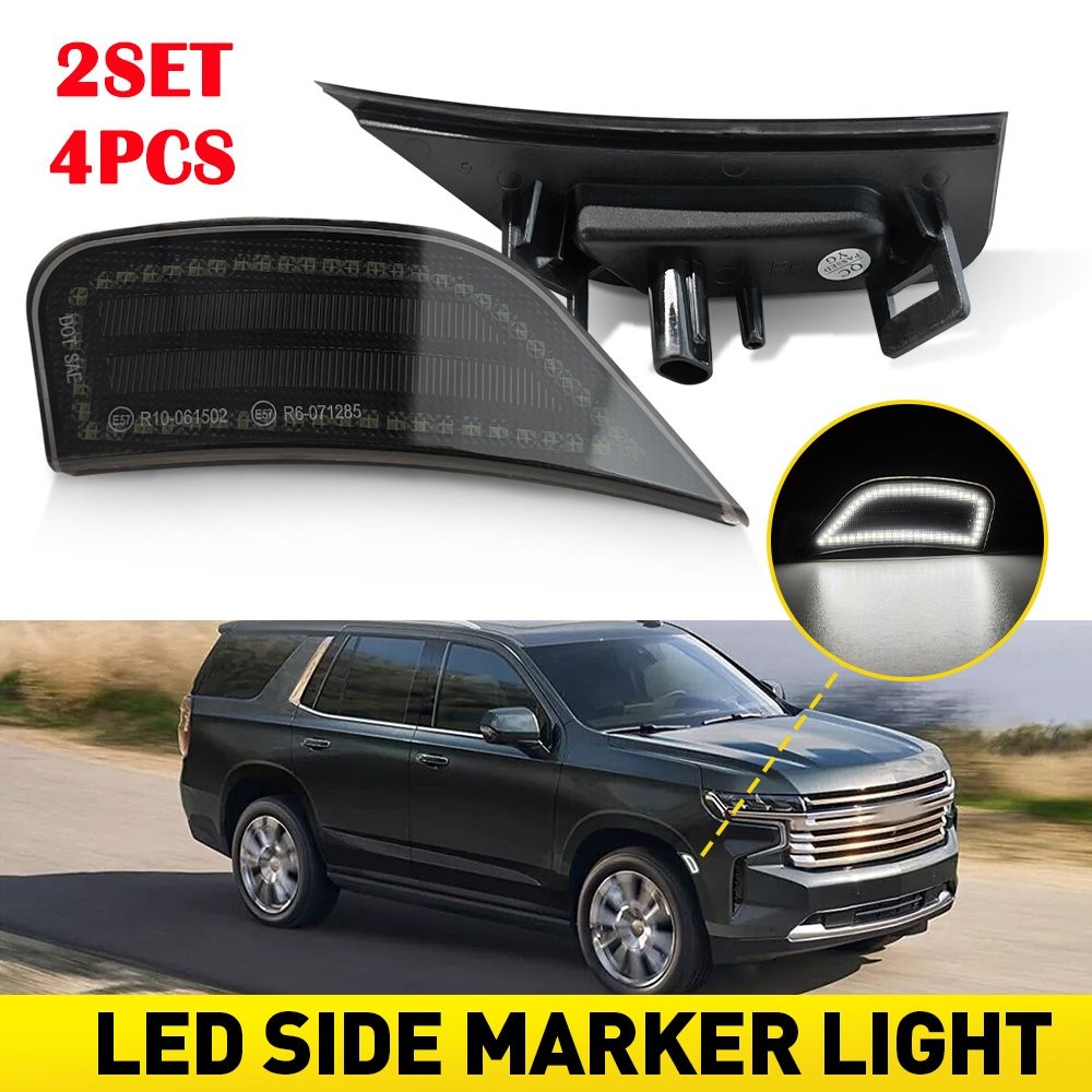 4PC Side Marker Light White LED For 2021-2023 GMC Chevrolet Cadillac 84776452 EK