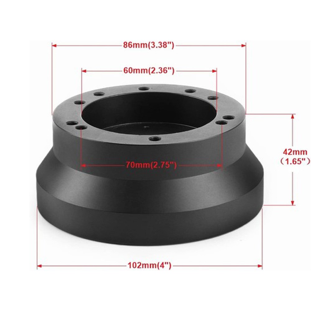 5 & 6 Hole Steering Wheel Black Hub Adapter ( Flaming River, Ididit, GM, Chevy)
