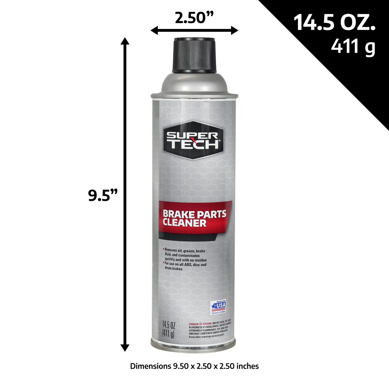 (6 pack) Super Tech Brake Parts Cleaner Spray Non-Chlorinated, 14.5 oz Free ship