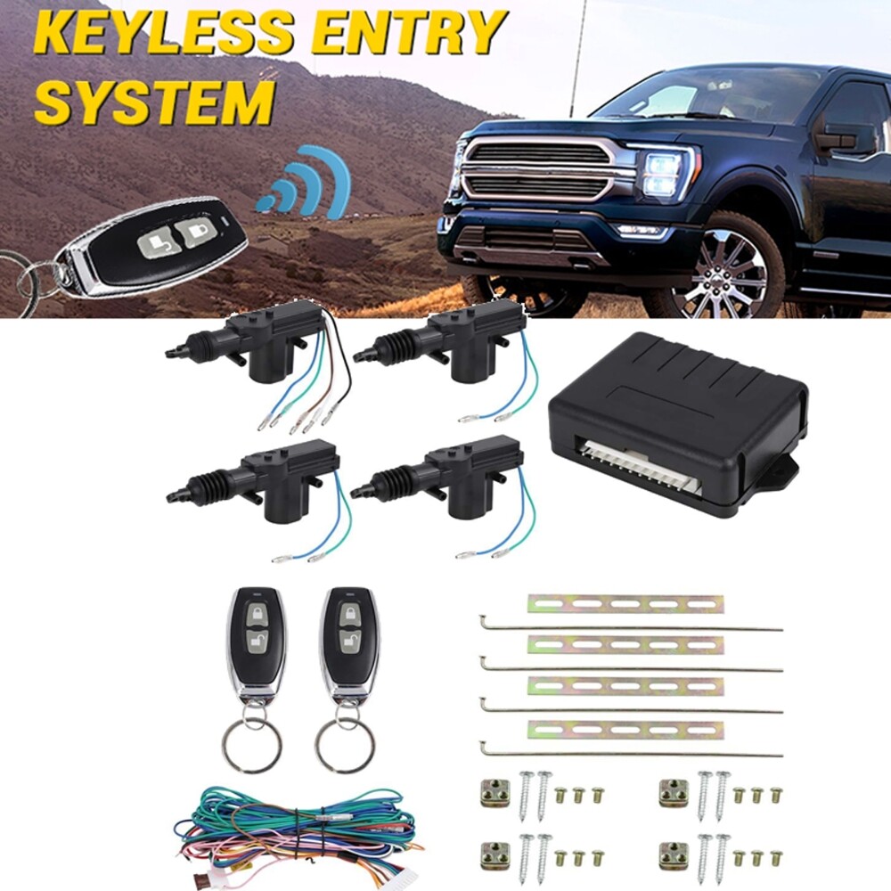 4 Doors Central Lock Locking System Car Keyless Entry Kit with Actuator Set 12V