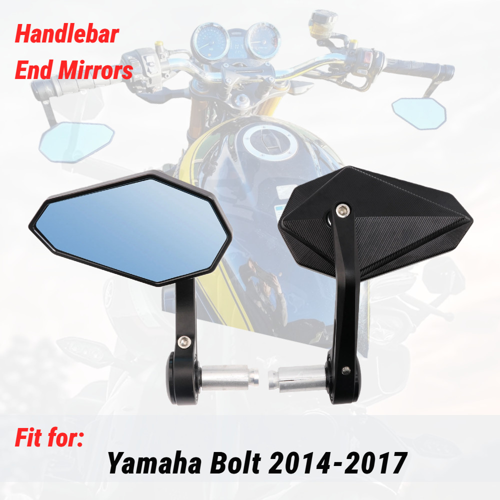 Handlebar-mount Anodised CNC Aluminum Rearview Mirrors for Yamaha Bolt 2014-2017