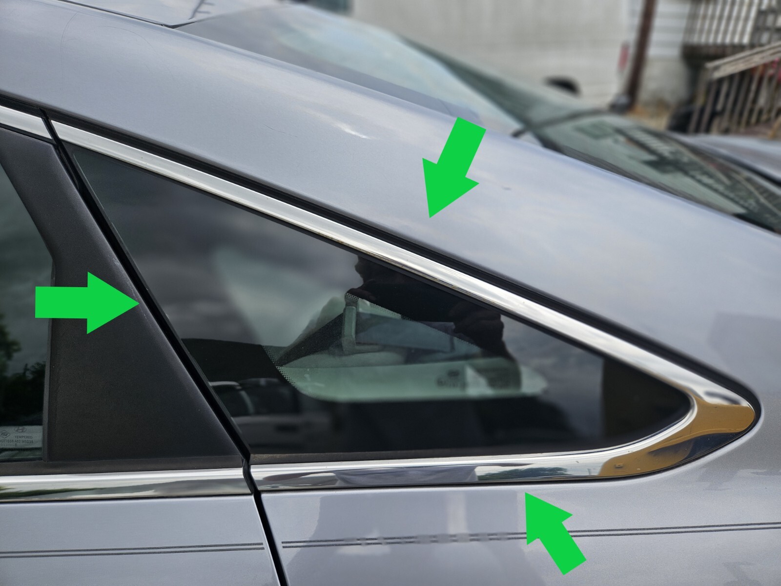 2016 Hyundai Sonata DRIVERS side rear quarter glass; US built models only