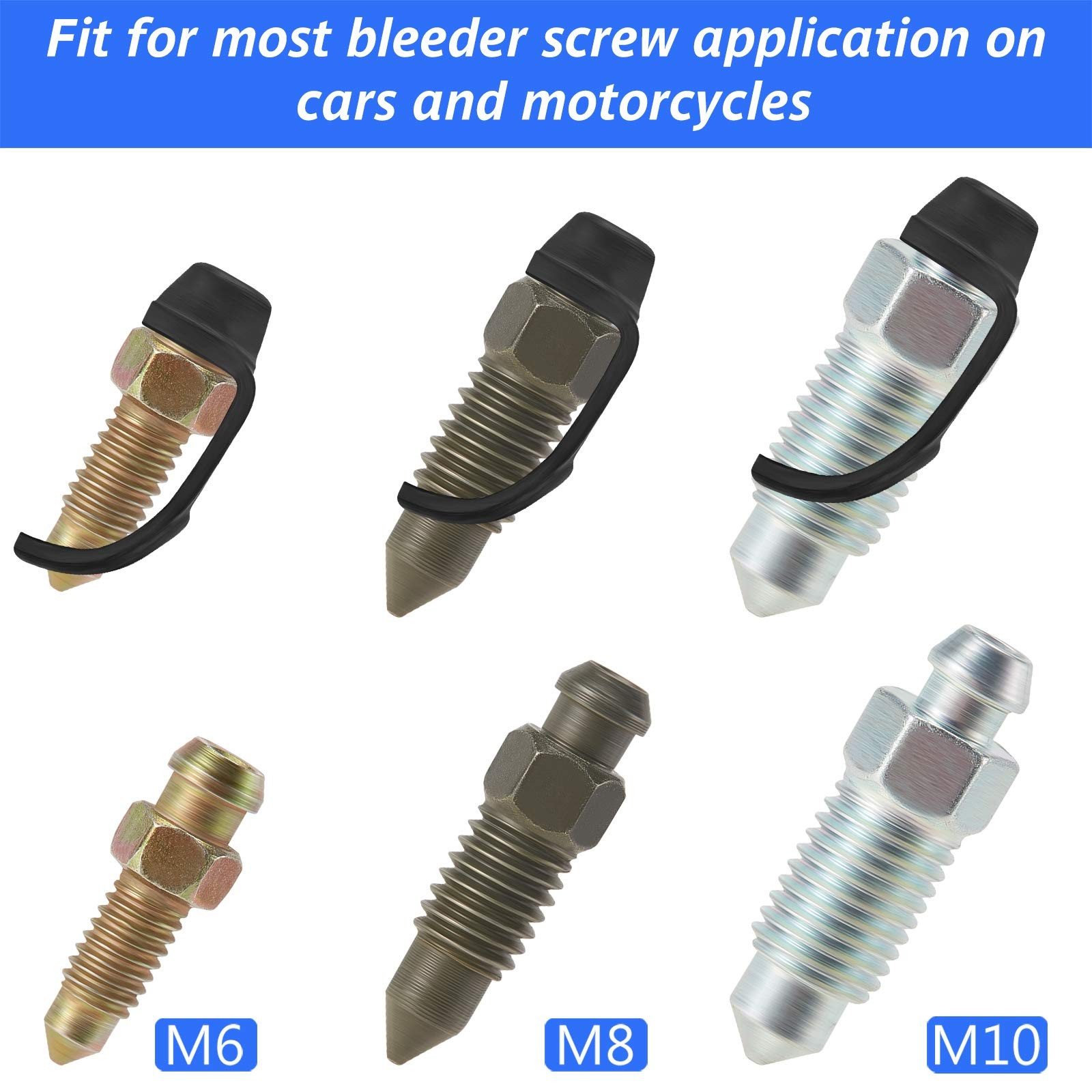 Frienda 50 Pack Brake Bleeder Cap Small Automotive 0.4 inches, black