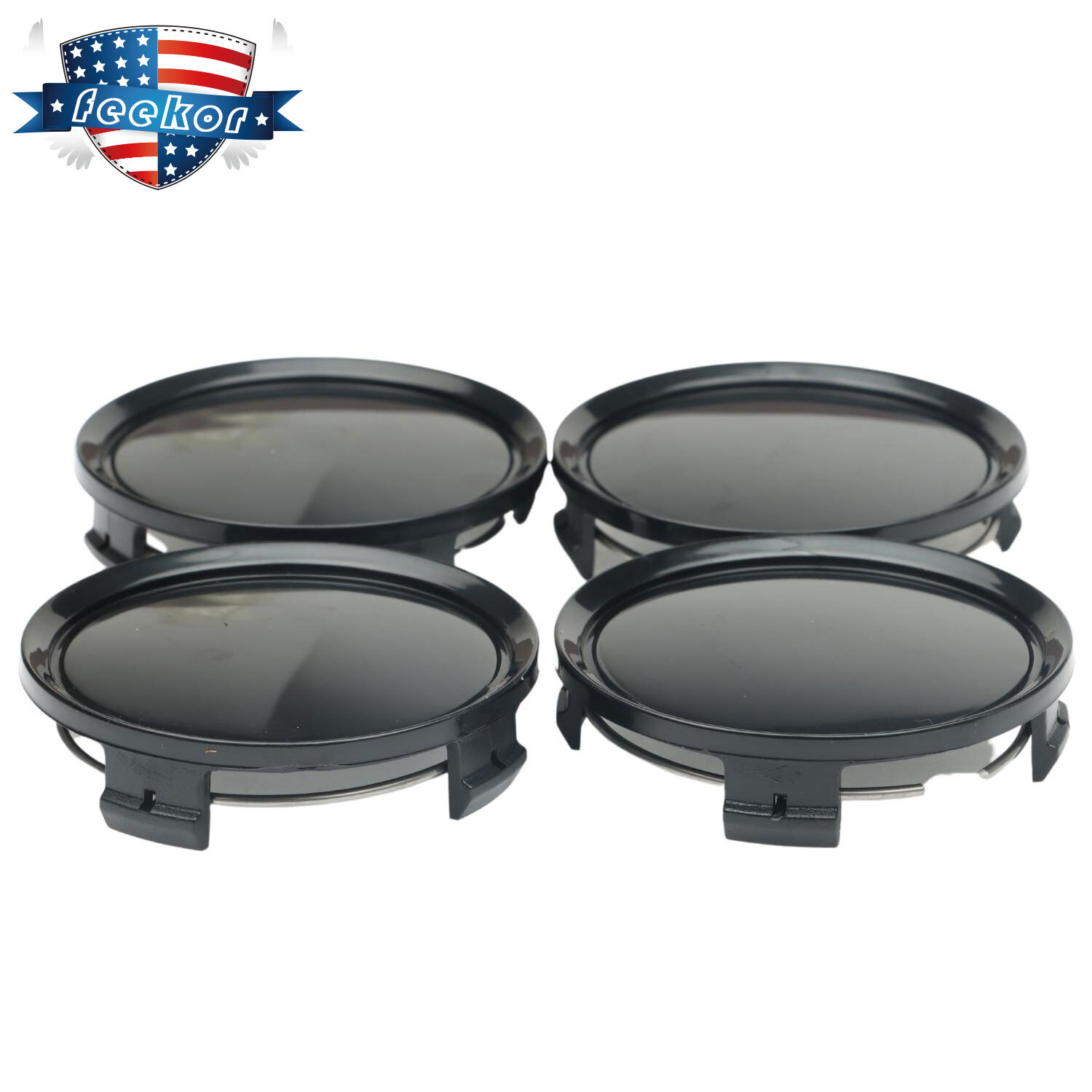 4x Black 75mm Dia 4 Clips Wheel Tyre Center Hub Caps Cover for Car Auto