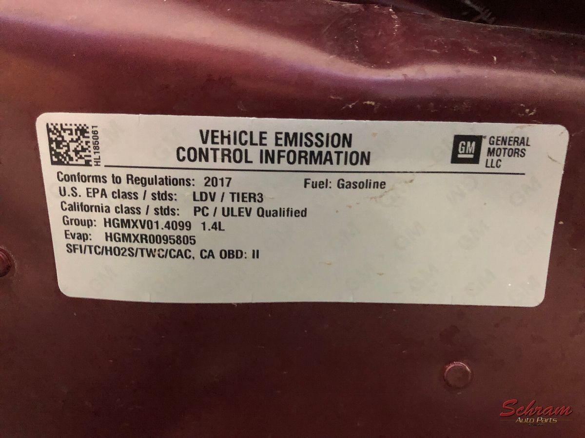 17-20 Trax, ENCORE Automatic Transmission, 1.4L MNK 3.53 FXH 24278585 1904954