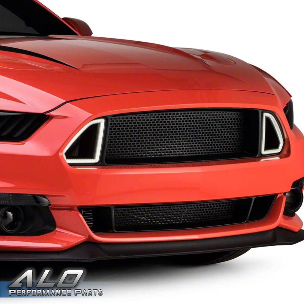 Fit For 2018-2021 Ford Mustang Front Bumper Honeycomb Grille W/LED DRL Light