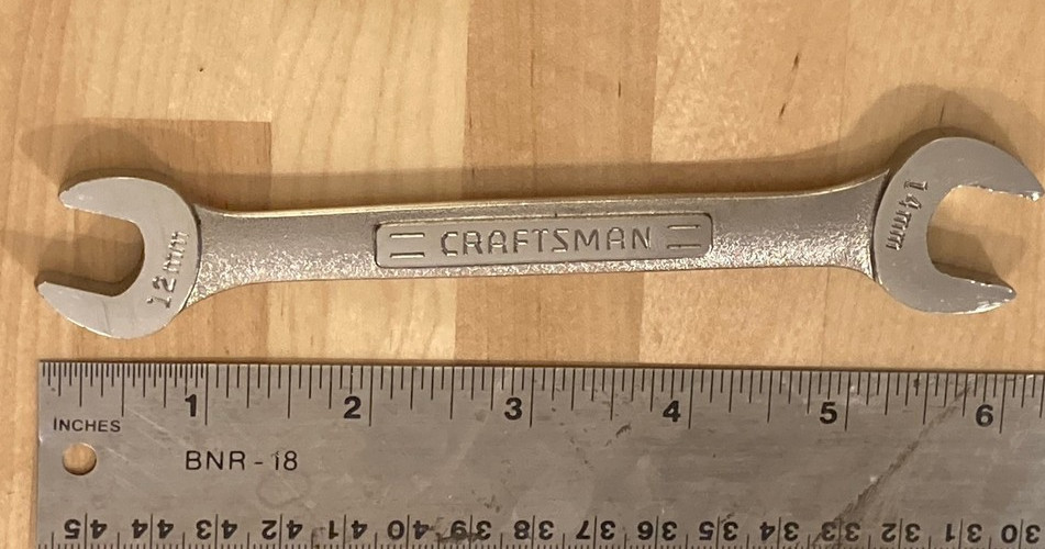 GENUINE CRAFTSMAN V 44506, 12MM x 14MM DOUBLE OPEN END WRENCH 6″ LONG NOS
