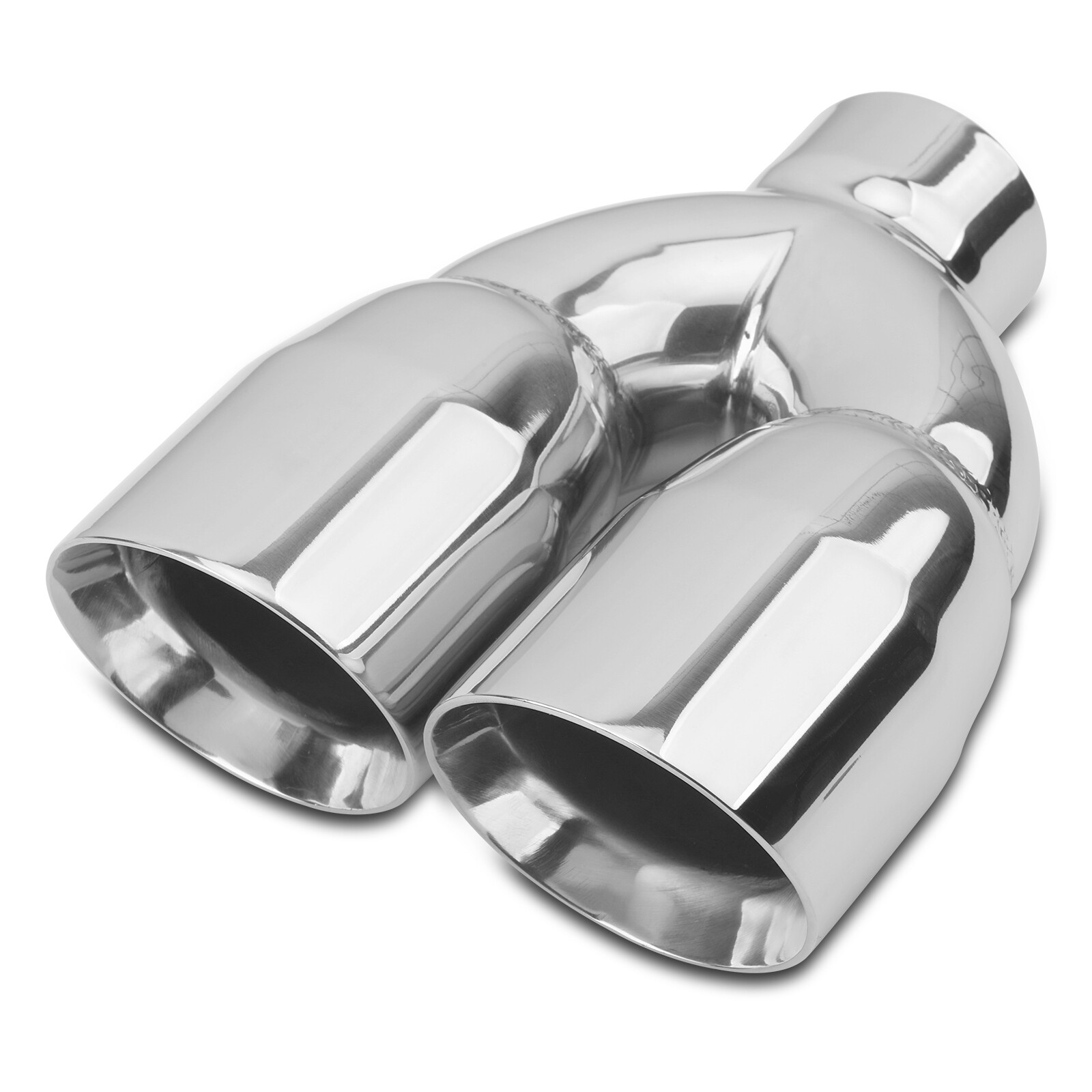 2.5″ in 3.5” out 9.5” Length Stainless Steel Exhaust Tip Dual Pipe Double Wall
