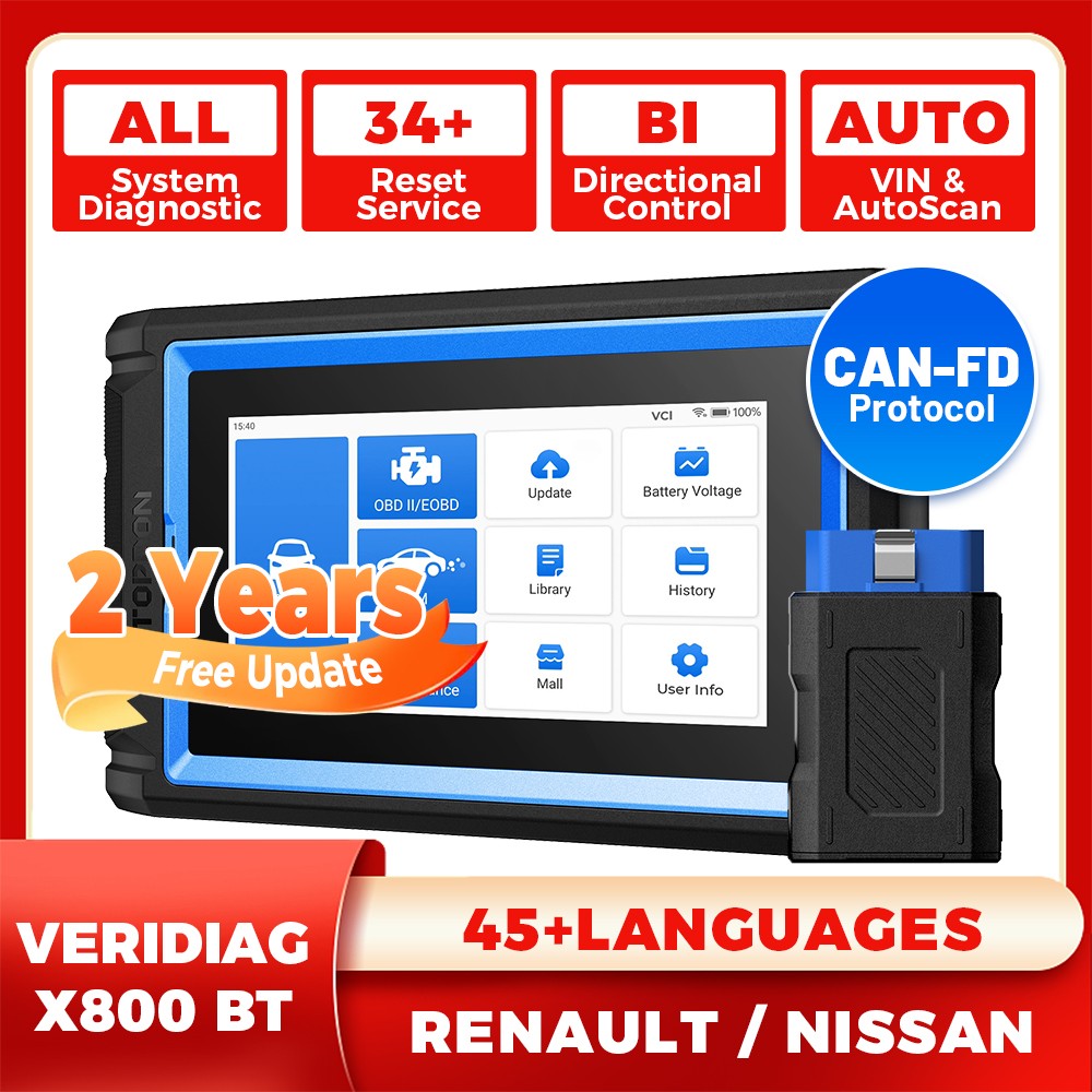 2026 TOPDON VeriDiag X800BT 34+Reset Bluetooth Bidirectional Vehicle Code Reader